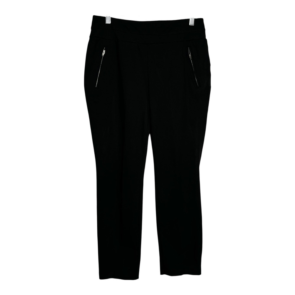 Zac & Rachel Black‎ Pants Womens Medium Pull On Zipper Pocket Career Casual